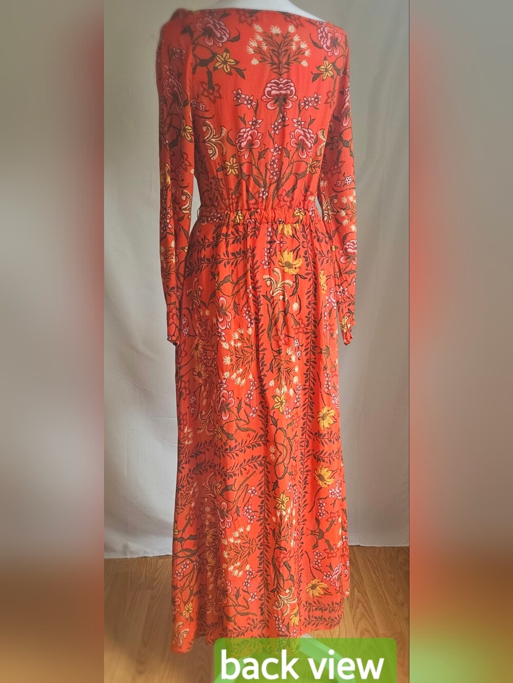 ​LAIA Floral Maxi Dress Boho Cottagecore Long Sleeve Orange Size XS - Picture 4 of 16